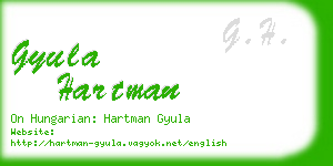 gyula hartman business card